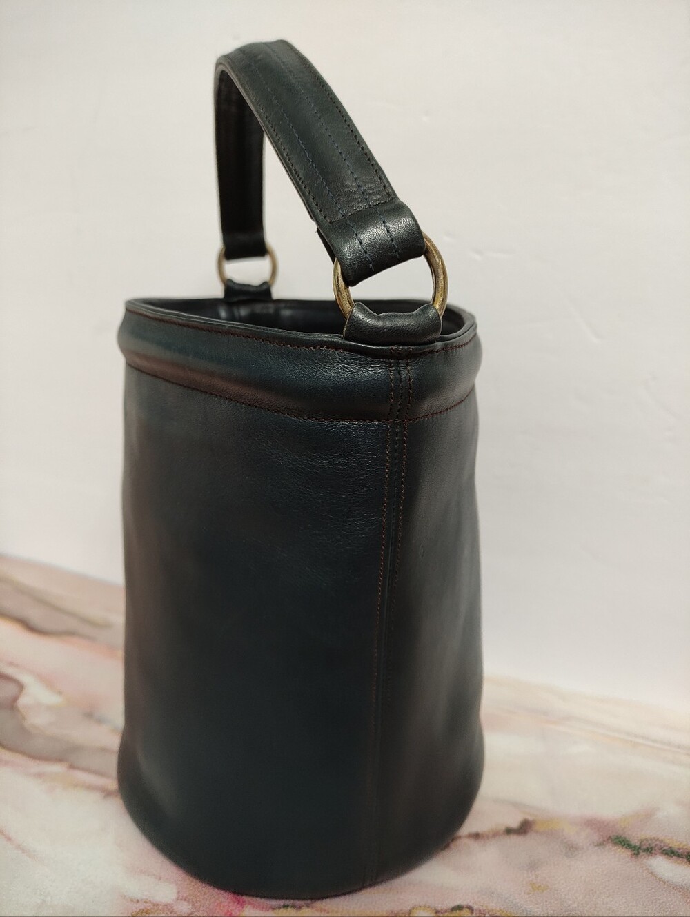 Vintage Coach Bonnie Cashin Large Bucket Bag Navy - Picture 6 of 15